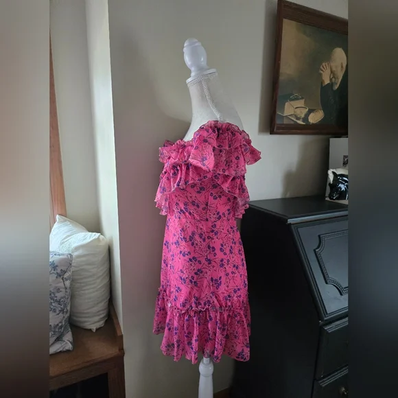 Majorelle Grace Mini Pink Floral Dress Size Small Womens - Picture 11 of 12